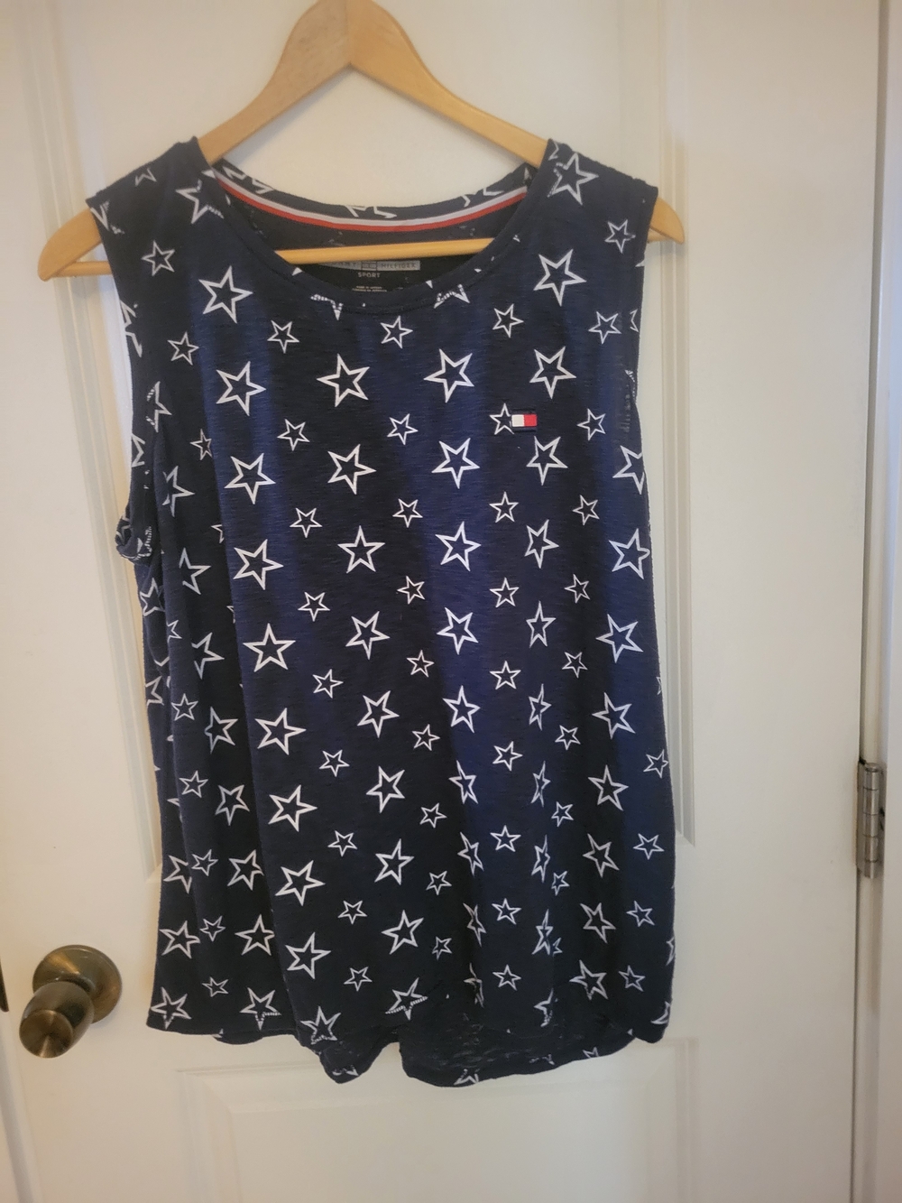 Tommy Hilfiger Navy Star Print Sleeveless Top